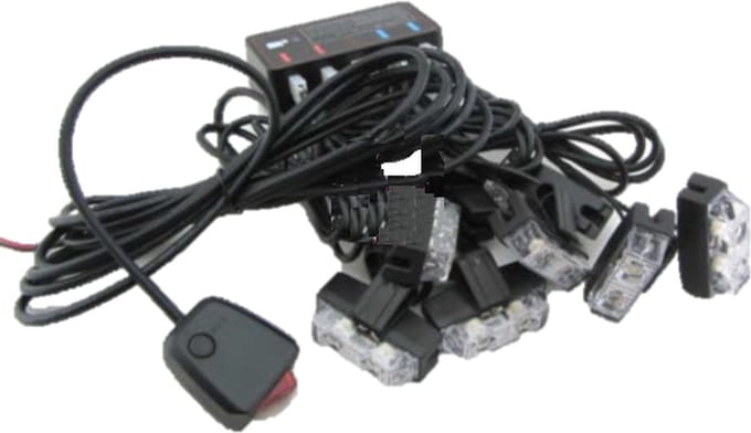ORANJE / WIT bumper flitsers 8 X 2 LED zwaailicht 12V