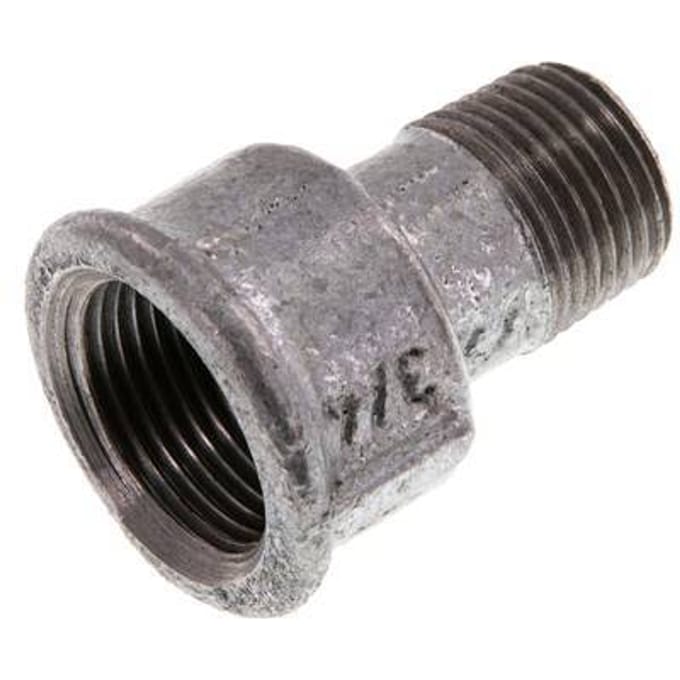 R 1/2'' x Rp 3/4'' M/F Verzinkt Gietijzeren Verloopring 25 Bar [2 Stuks]
