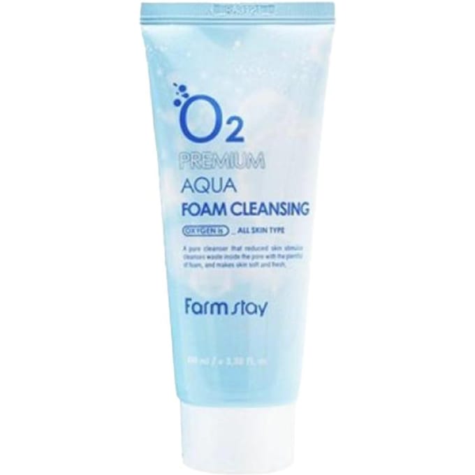 Farm Stay O2 Premium Aqua Foam Cleansing 100ml +RANDOM GIFT white