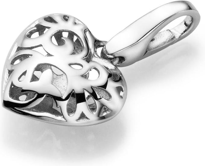 Opengewerkt | charm | bedel | hart | hanger | zilver | Giorgio Martello