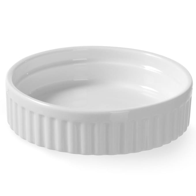 HENDI Porseleinen ramekin – geribbeld – thermoshockbestendig – ø100x25 mm – helder wit