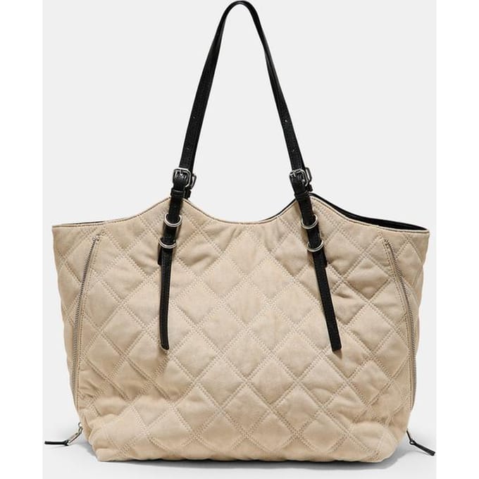 Stradivarius Gewatteerde shopper van imitatiesuède  Ecru OS