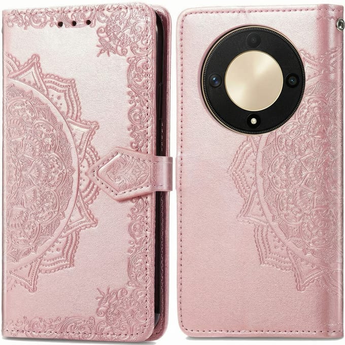imoshion Hoesje - Geschikt voor Honor Magic 6 Lite - Mandala Bookcase - Rosé Goud