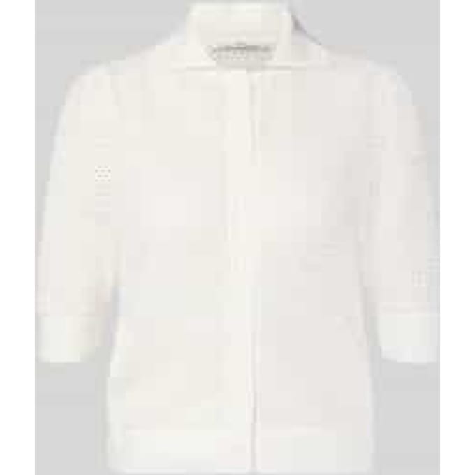 Gebreid vest met polokraag en 1/2-mouw