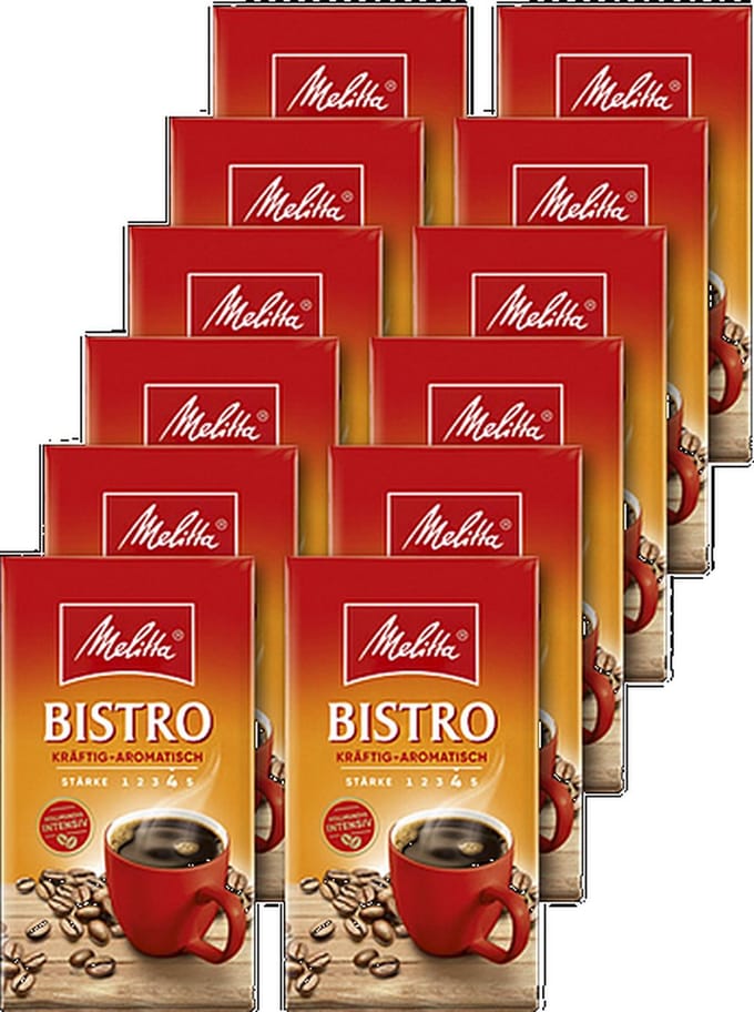Melitta Bistro kräftig-aromatisch Gemalen - 12x500Gr