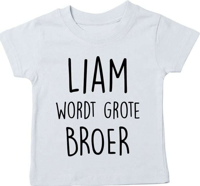 Strijkapplicatie _ Naam wordt grote broer zwart