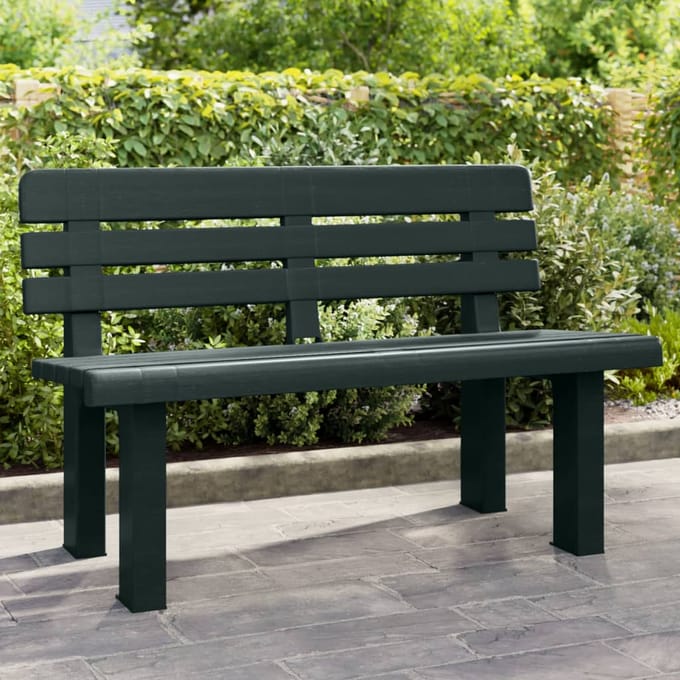 vidaXL - Tuinbankje - 110x52x71 - cm - polypropeen - groen