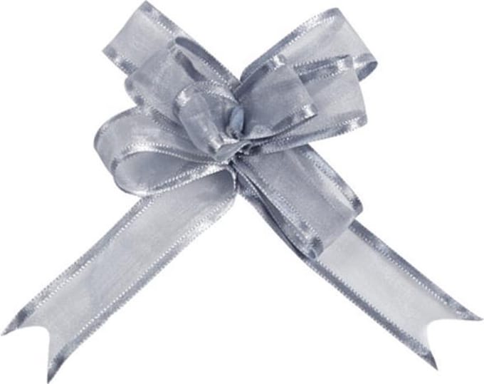SANTEX - 5 mini zilverkleurige strikjes organdi