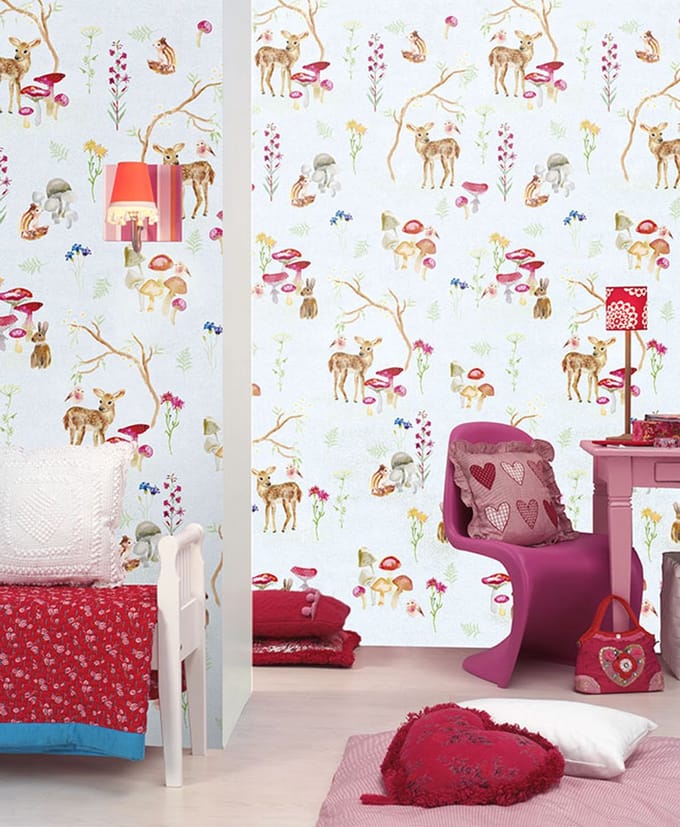 INGK Behang - Kids - Abby & Bryan - Spring deer bleu