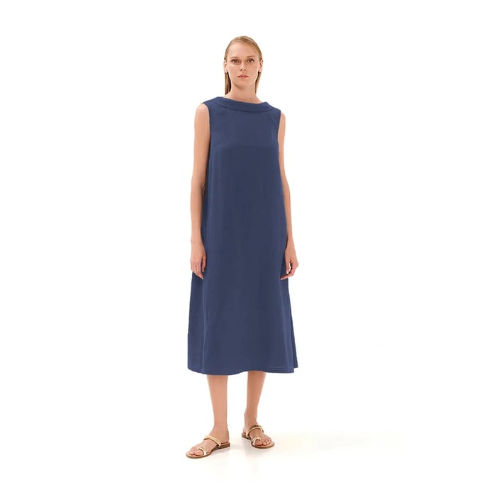 Lange jurk met strik op de rug vrouw Haris Cotton Essentials