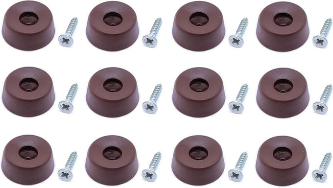 Antislip Rubber Dopjes Rond Bruin Set van 12 voor Stoel Tafel en Meubels