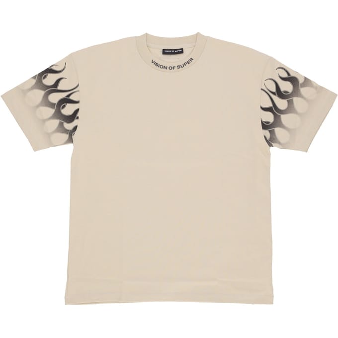 Flames Tee Heren T-shirt Zand/zwart