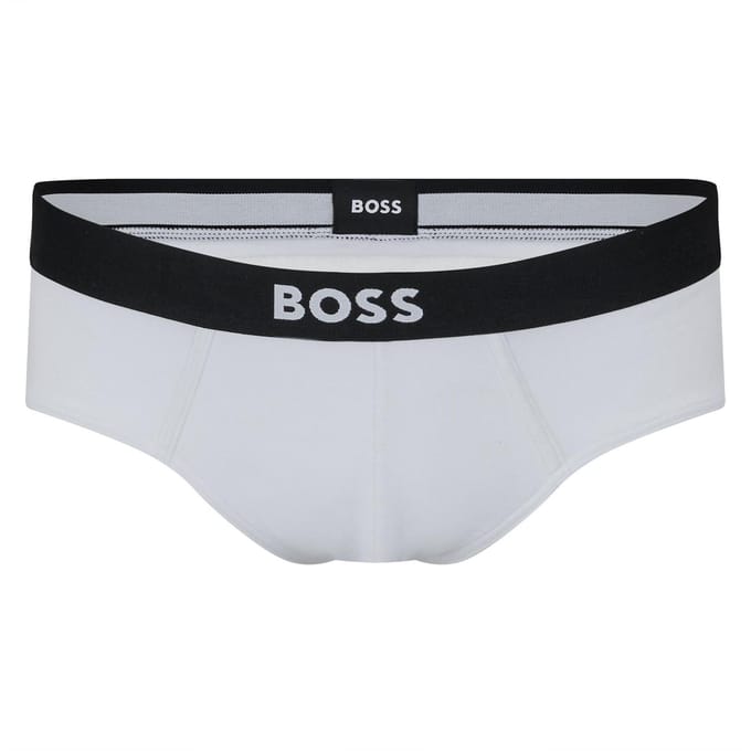 Boss Katoenen herenslip met logo (set van 3) (Wit)