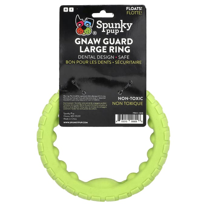 Spunky Pup, Gno Guard, Anneau Large, 1 Jouet yellow