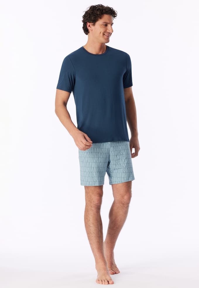 Korte pyjama deep blue - Long Life Soft 52