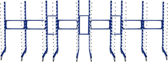 Combi spray droogrek trolley - blauw - 181,5 cm - x5+4 connectoren