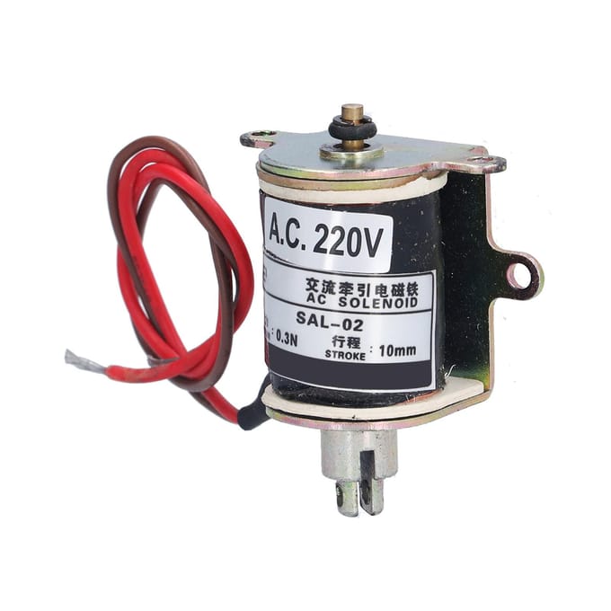 BERM Push Pull Elektromagneet Buisvormige Tractie Solenoïde 0.3N Zuigkracht 10mm Slag SAL‑02 AC220V