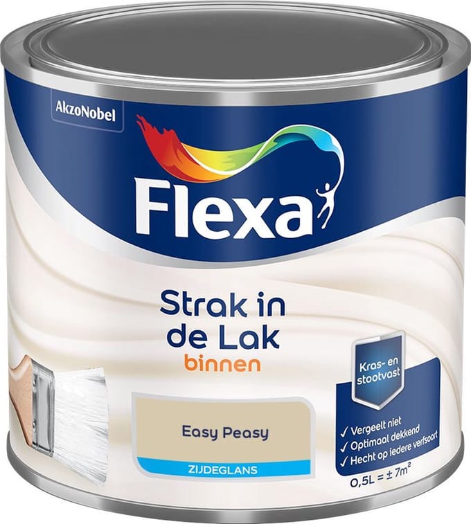 Flexa - Strak In De Lak Binnenlak Zijdeglans - Easy Peasy - Mengverf - 500 Ml