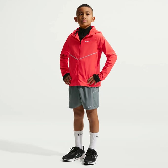 Nike Miler Korte Broeken Kinder - Grijs - Maat 122 - 128 CM - Poly Woven
