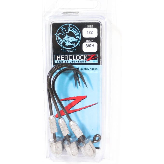 Tackle Tactics TT Headlockz HD jigkop 1/2 oz 8/0 3/verpakking (3290) black