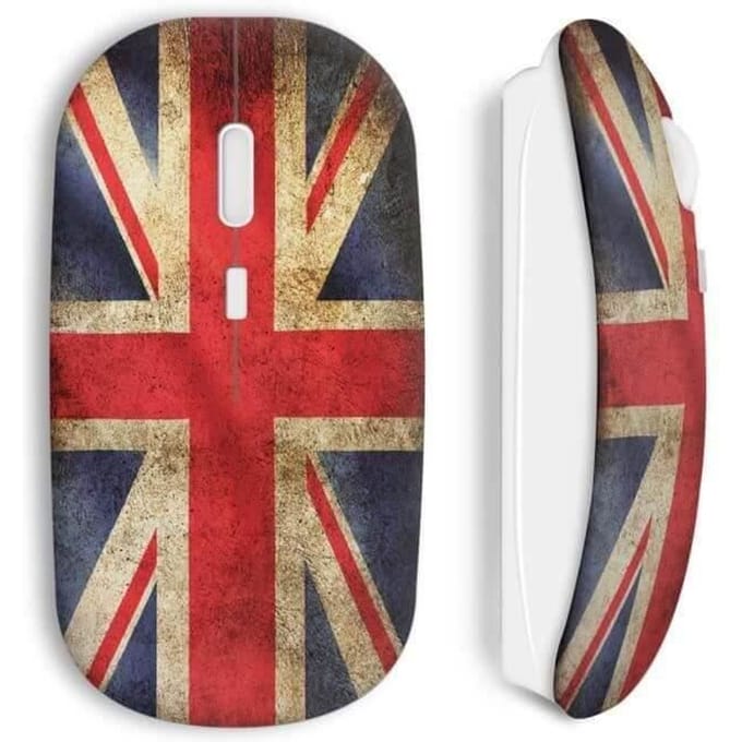 Souris Sans Fil Drapeau Anglais Vintage