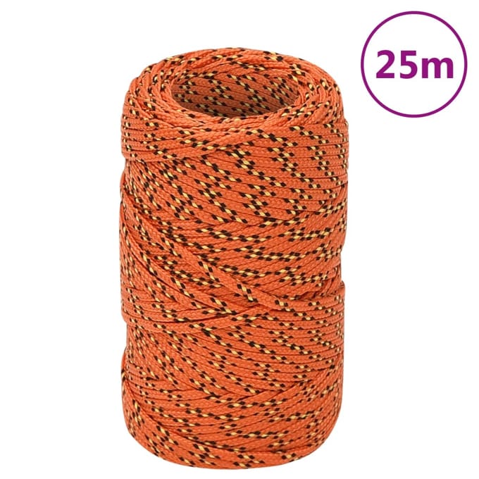vidaXL - Boottouw - 2 - mm - 25 - m - polypropyleen - oranje