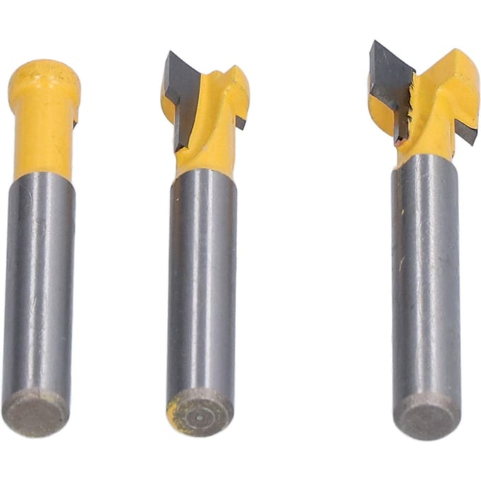 3 stuks Sleutelgat Bovenfreesbits Set 14in Schacht T-sleuf Bovenfreesbit Frezen voor Hout