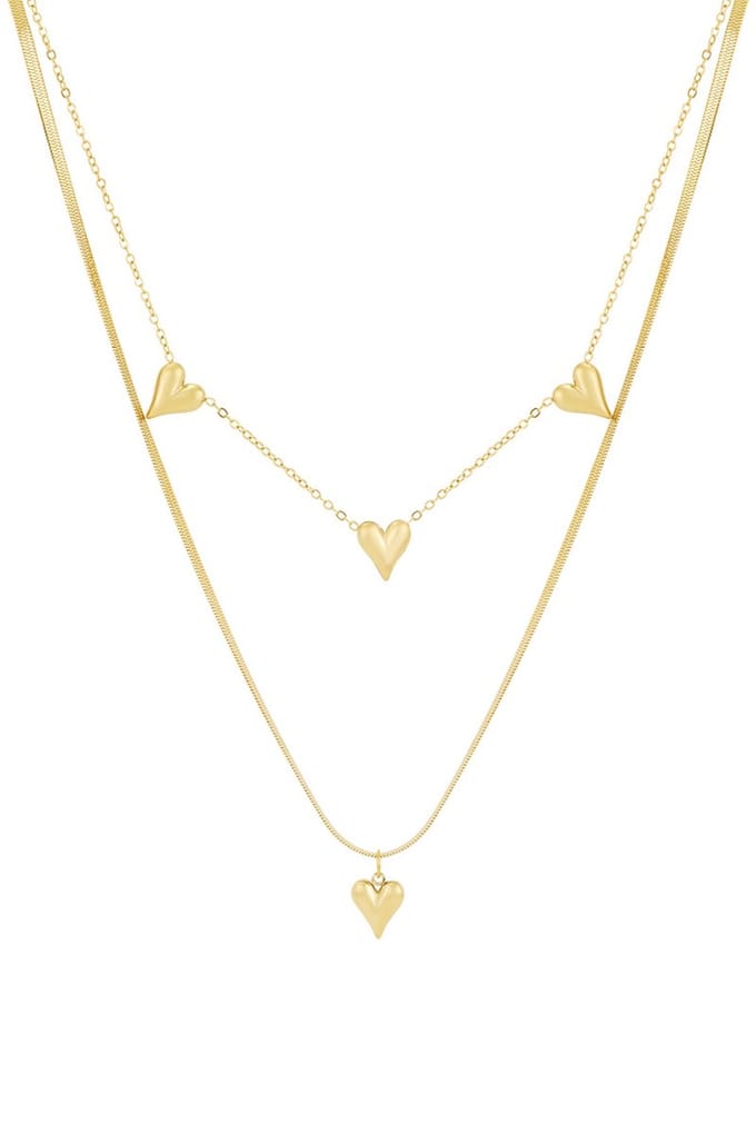 Heart to heart ketting - roestvrijstaal - yehwang