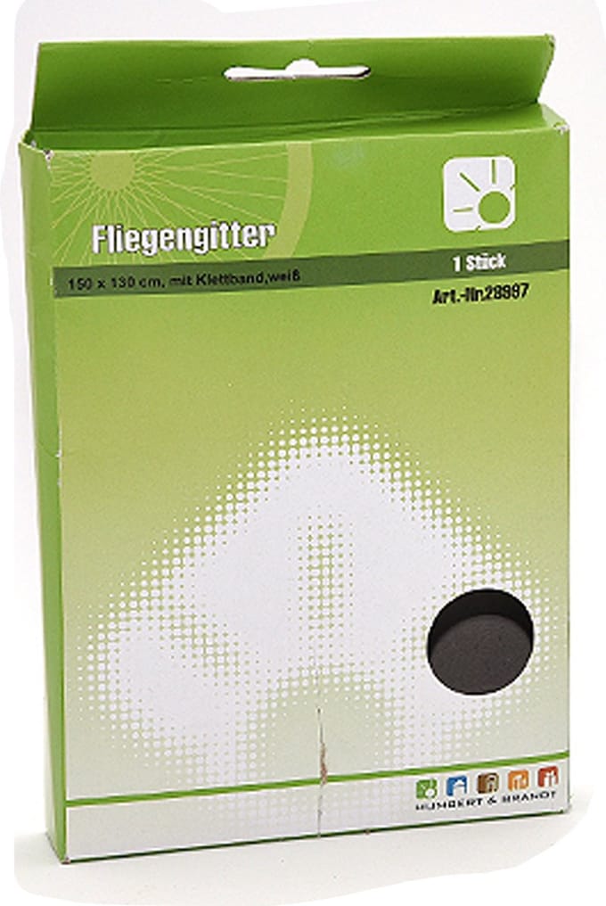 Insecten raam hor/gordijn - wit - klittenband - polyester - 130 x 150 cm