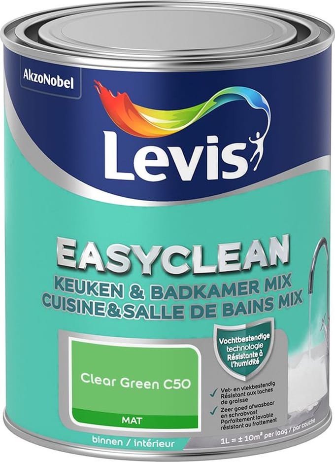 Levis - Easyclean Keuken & Badkamer Mix - Clear Green C50 - Mengverf - 1 L