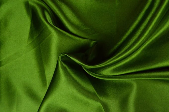 15 meter satijn stof - Mosgroen - 100% polyester