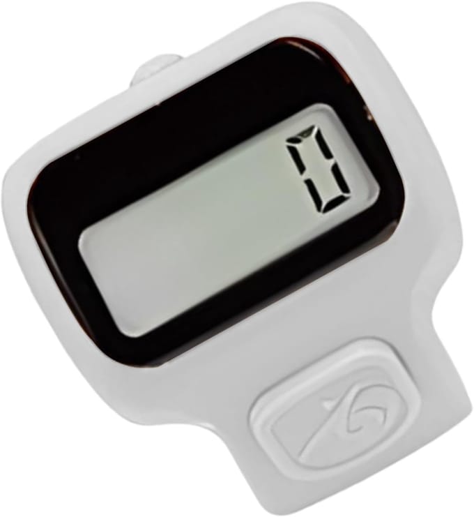 Digitale Teller - Vingerteller Clicker - Activiteiten Tellen - Geïntegreerd LED Licht - 9 x 5 x 3 cm - Wit
