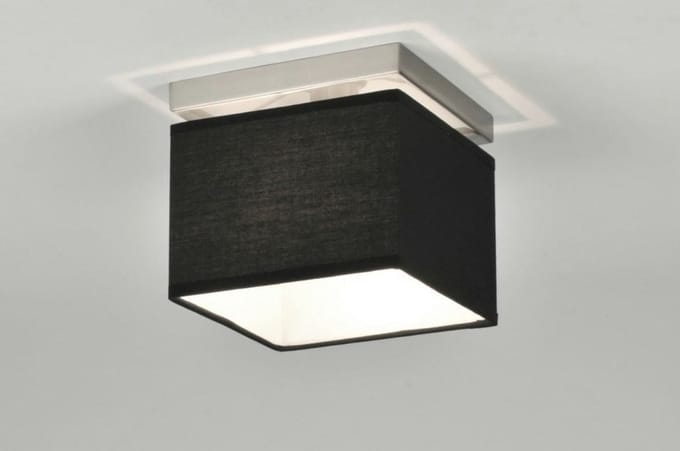 Lumidora Plafondlamp 71210 - Plafonniere - ADELAIDE - E14 - Zwart - Aluminium - Textiel