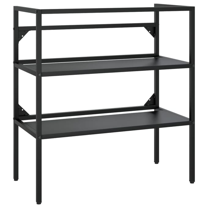 vidaXL - Wastafelframe - met - inbouwwastafel - ijzer - zwart