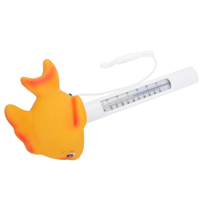Zwembadthermometer Goudvisvormige Drijvende Temperatuurmeter met Schalen voor Zwembad wit