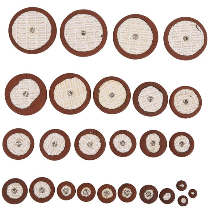 26 stuks Multi Maat Sax Lederen Polsters Vervangingsset voor Altsaxofoon brown