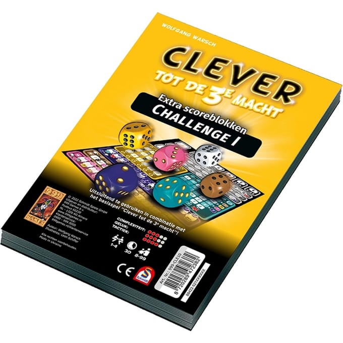 999 Games - Scoreblokken - Clever tot de 3e macht- Challenge - Dobbelspel