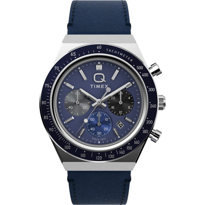Timex Diver Inspired TW2Y36100 Horloge - Leer - Blauw - Ø 40 mm