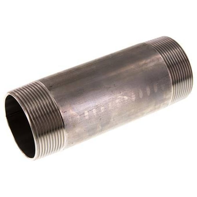 R 2'' RVS Dubbele Pijpnippel 20 Bar DIN 2982 - 150mm - FL2S-M-ST-200R-150L