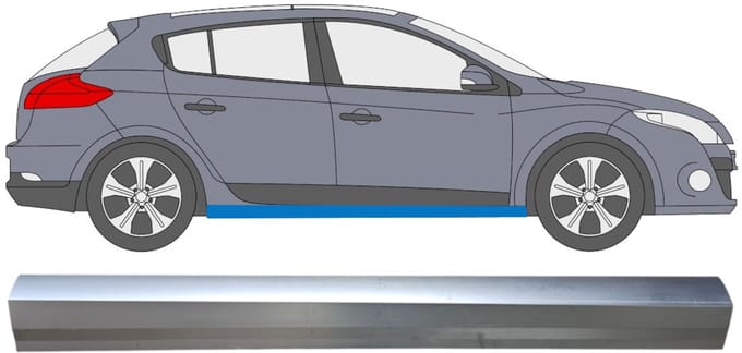Reparatie dorpel voor Renault Megane III 2008-2016 / Rechts