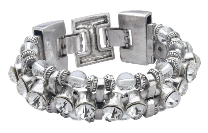 Behave - Armband - imitatie suède met steentjes - boho chic stijl