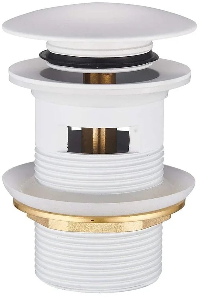 DutchLine Afvoerplug - Luxe Overloop Waste – Mat wit