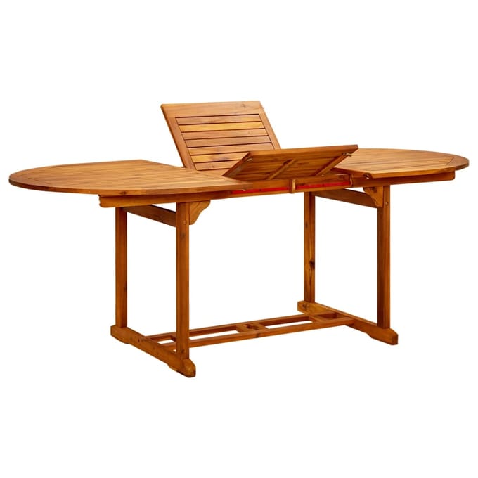 vidaXL - Tuintafel - (150-200)x100x75 - cm - massief - acaciahout