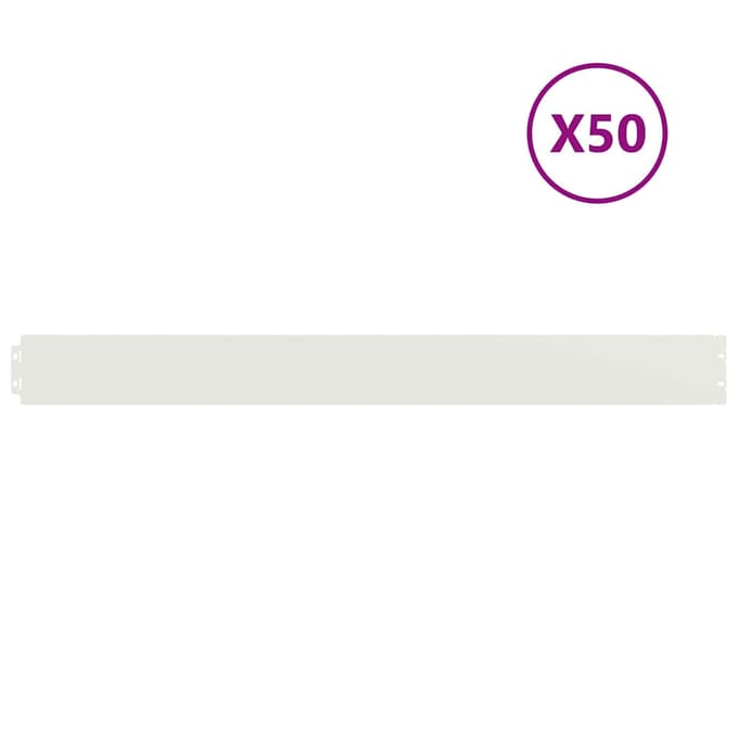 vidaXL - Gazonrand - 50 - st - 10 - x - 103 - cm - Staal - Wit