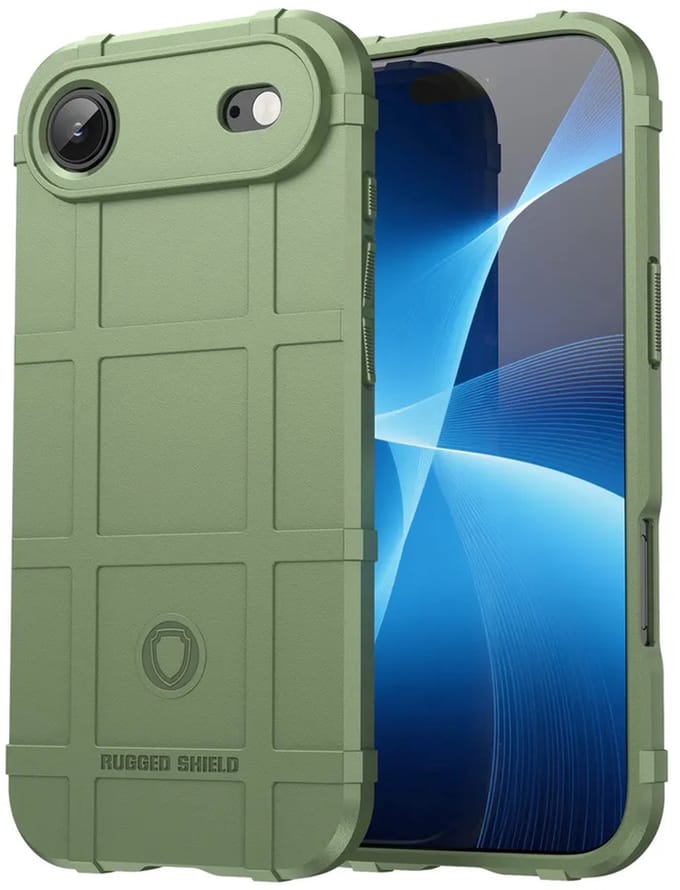MobyDefend Hoesje - Geschikt voor iPhone Air - Rugged Shield TPU Backcover - Groen