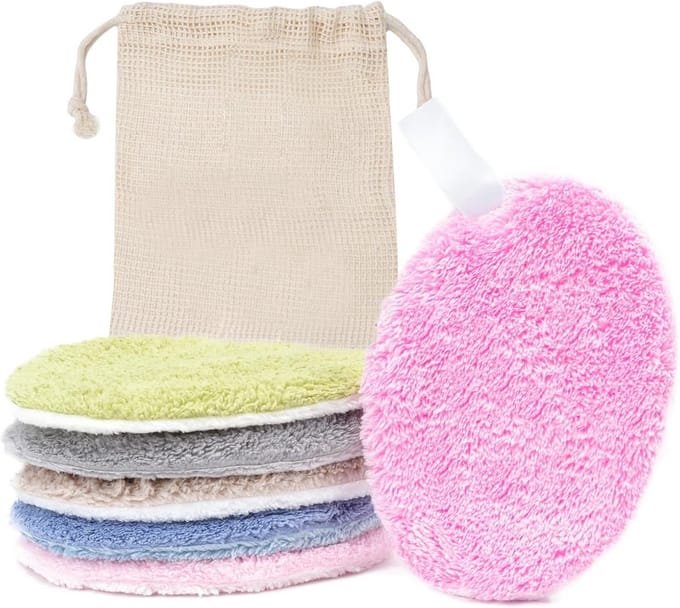 Herbruikbare Make-up Remover Pads Set van 6 met Waszak - Zachte Geichtsreiniging
