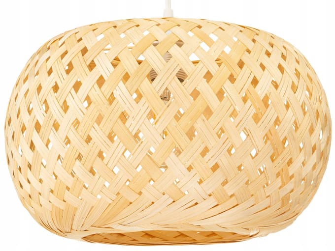 Bamboe Hanglamp Wit Boho 35cm - Natuurlijk en Stijlvol