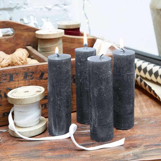 LOBERON Kaars set van 4 Muriel antraciet