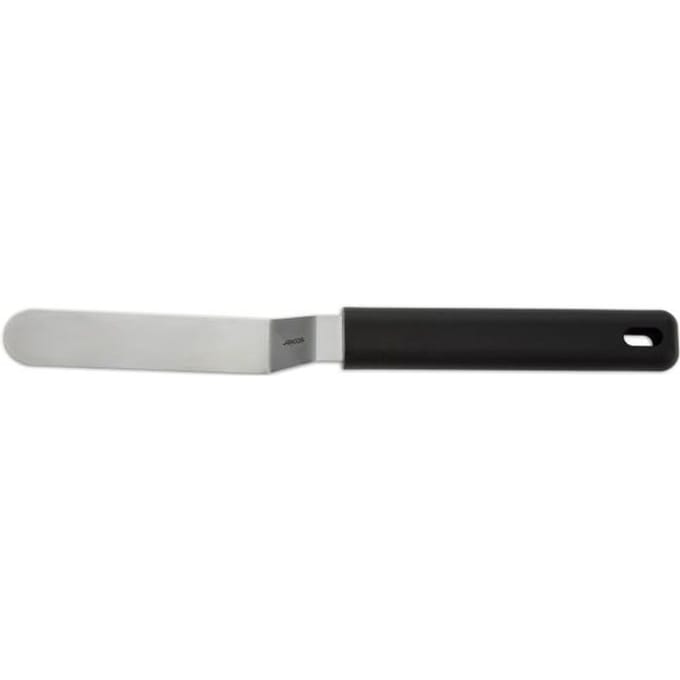 Spatule coudée avec lame en acier inoxydable manche noir-9cm