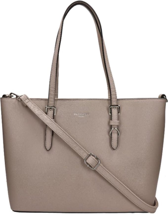 Flora & Co Nora Grote Schoudertas - Dames - Imitatieleer - Beige / Taupe
